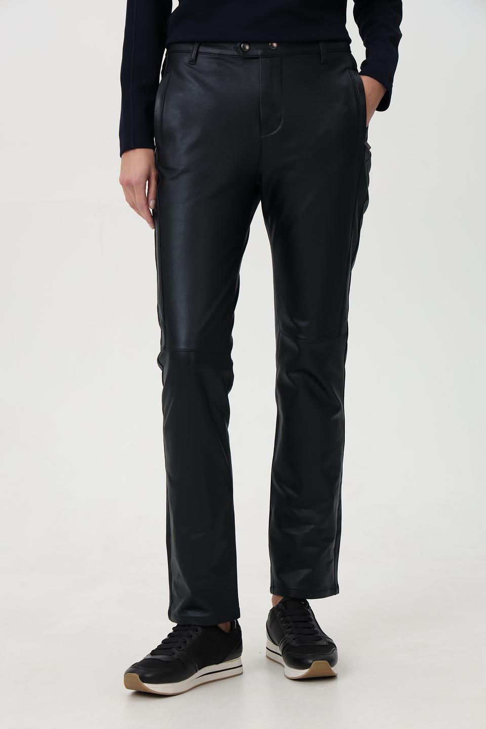 Брюки кожаные Monari черные