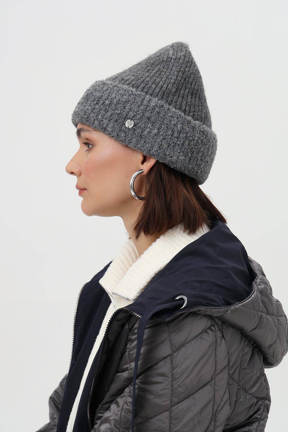 Шапка Fraas вязаная серая