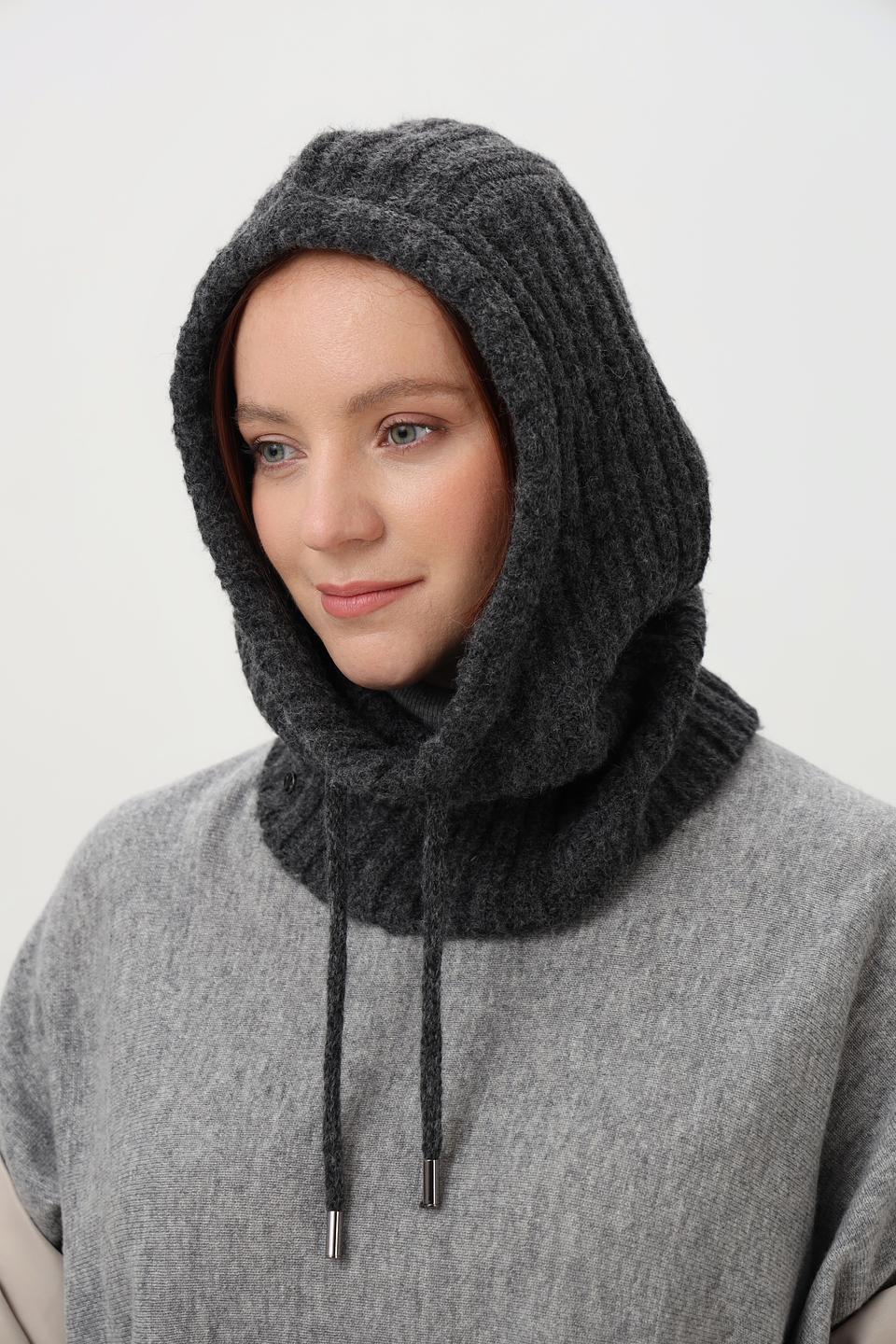 Шапка-капюшон Loevenich вязаная серая