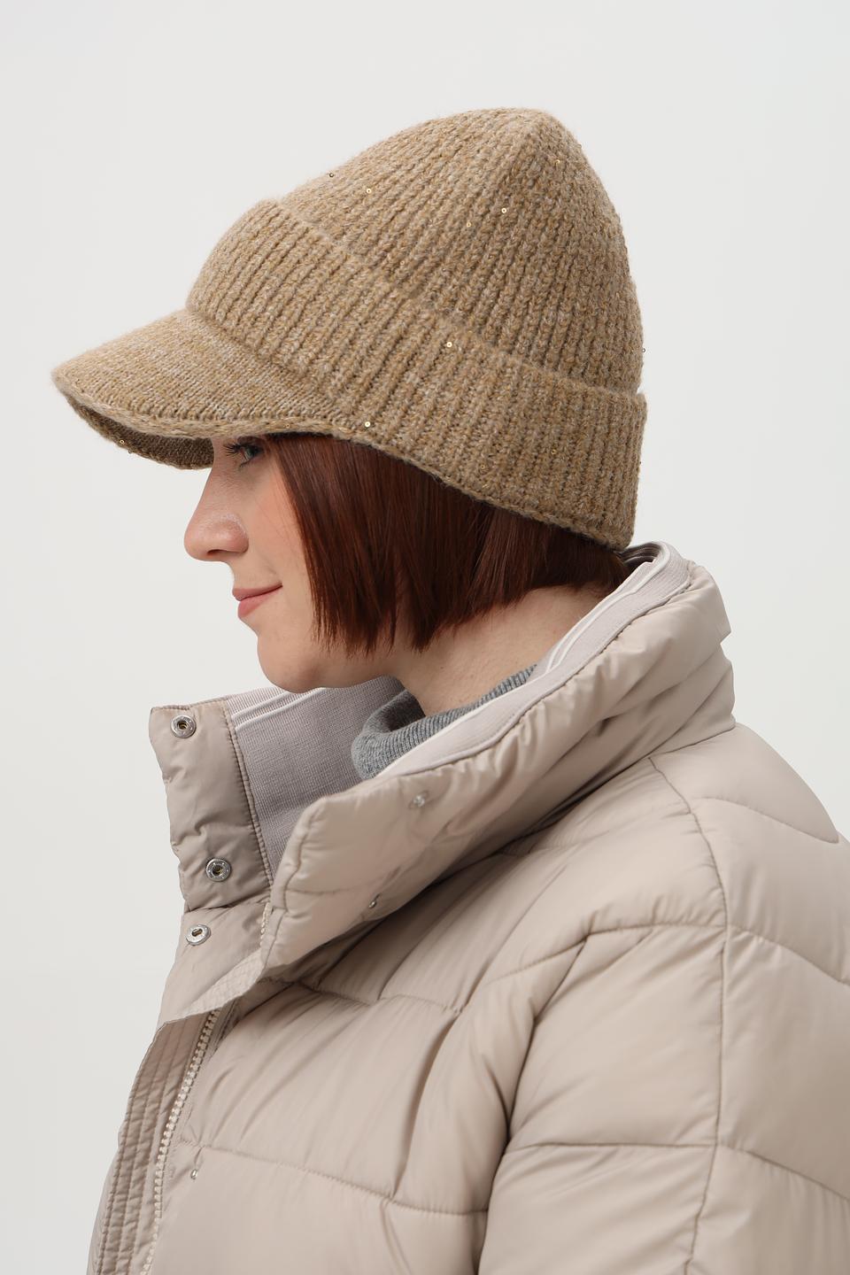 Шапка Loevenich вязаная бежевая