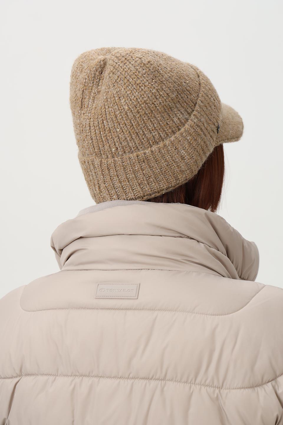 Шапка Loevenich вязаная бежевая