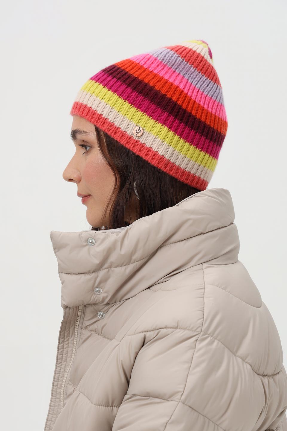 Шапка Fraas разноцветная в полоску