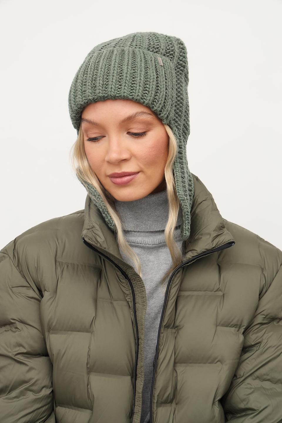 Шапка с ушами Julia Florenzi оливковая