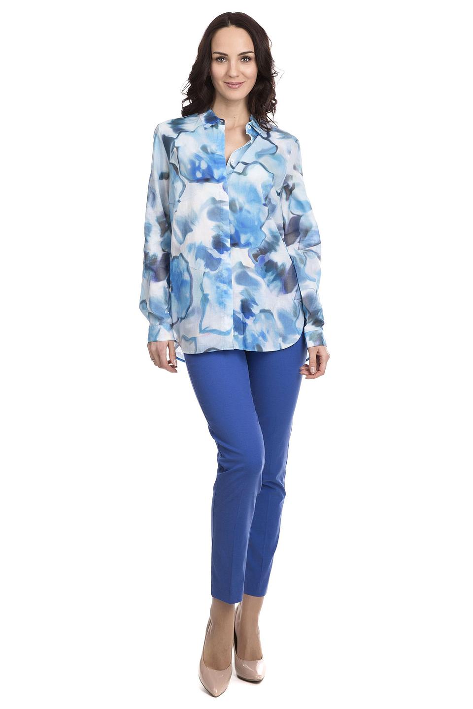 Блуза Brax голубого цвета с цветочным принтом