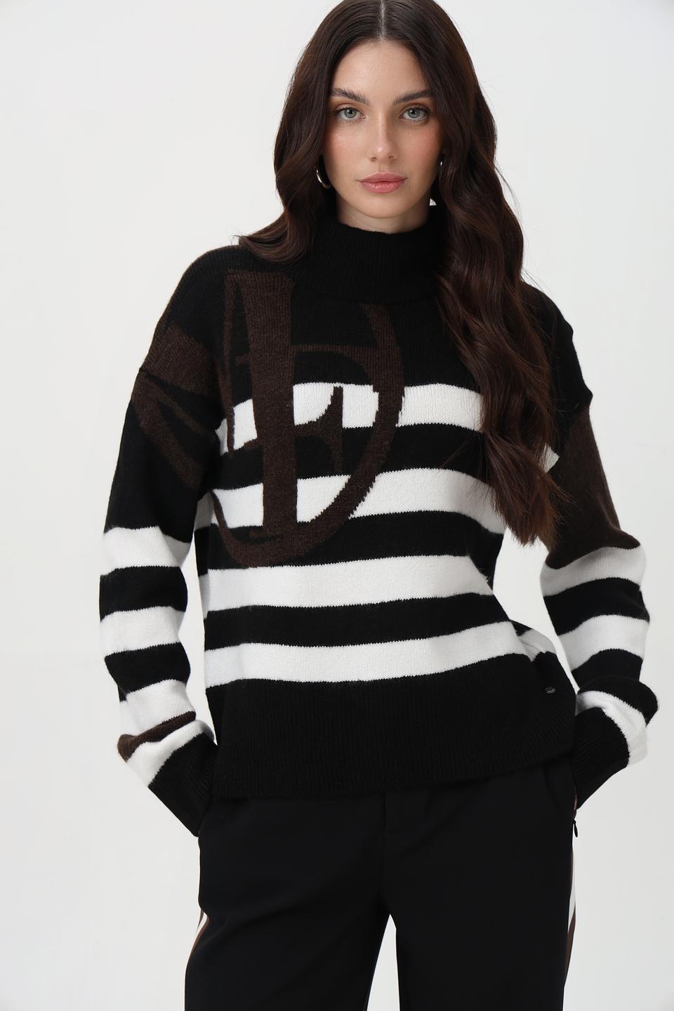 Пуловер Monari в полоску