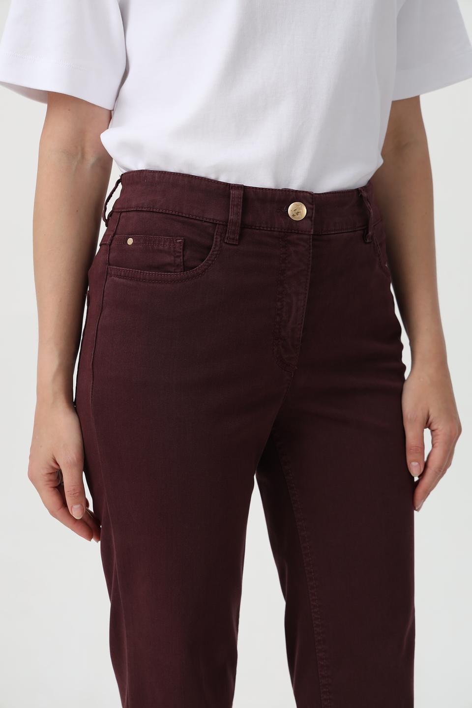 Джинсы ZRS бордовые прямые