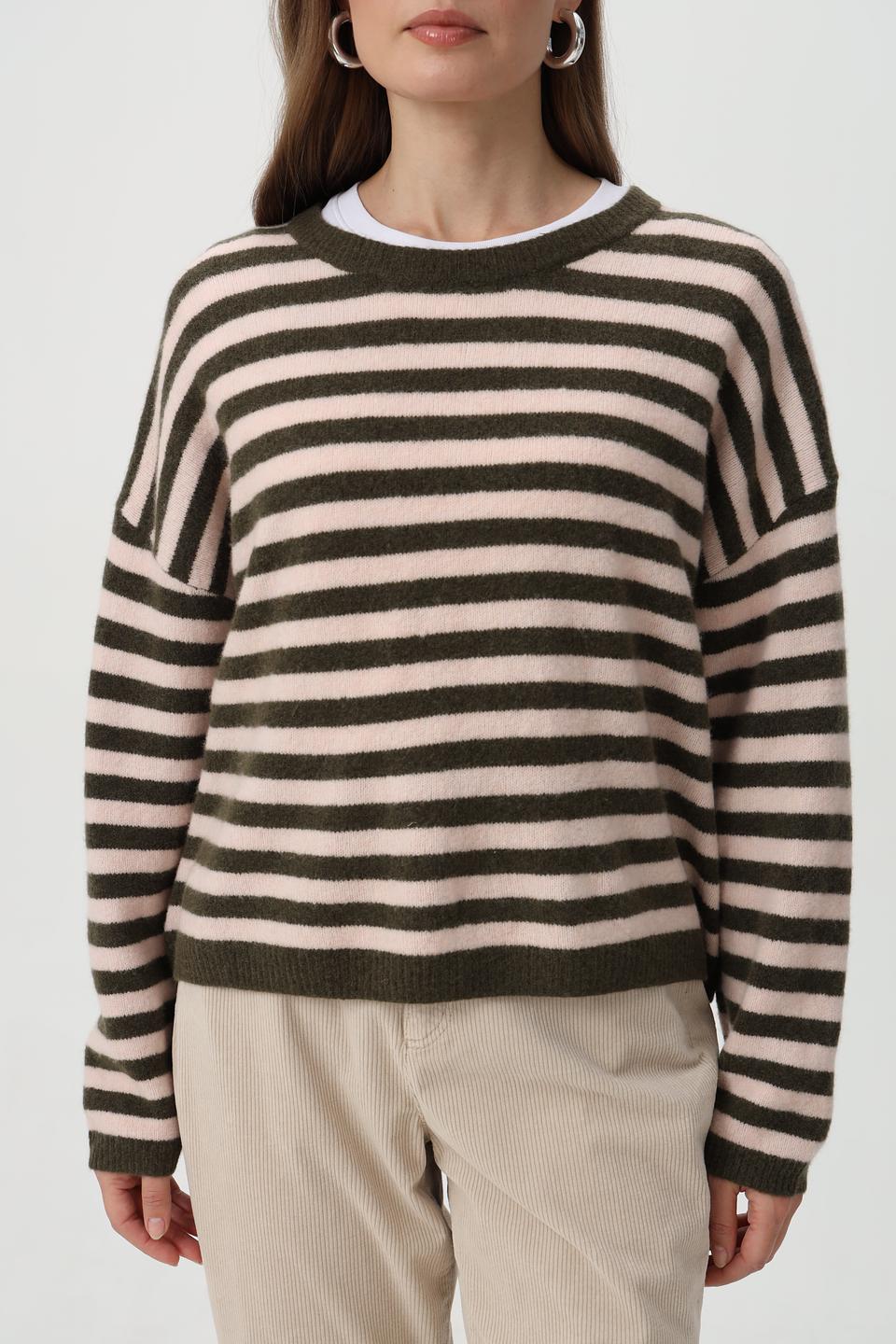 Пуловер Oui в полоску