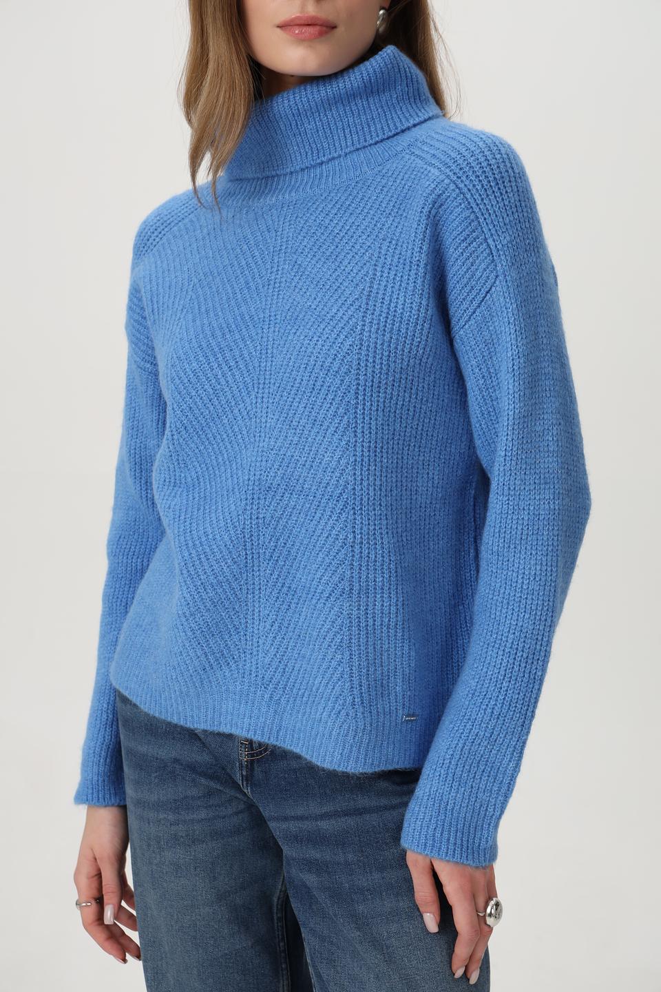 Пуловер MORE and MORE голубой с горлом