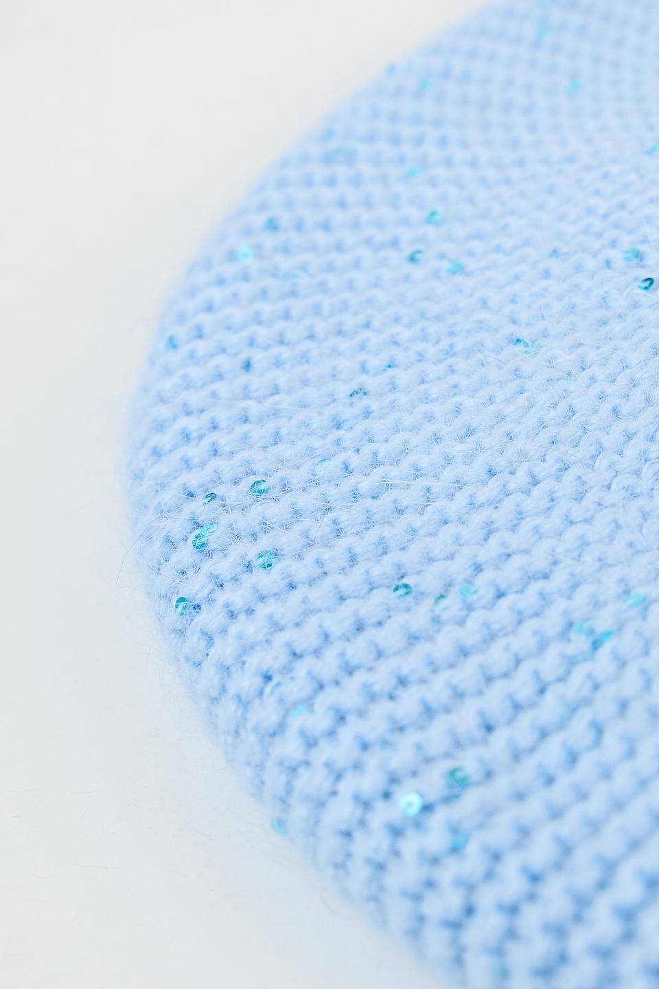 Берет Marhatter с пайетками голубой