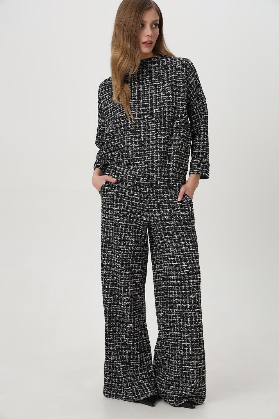 Пуловер Oui в клетку