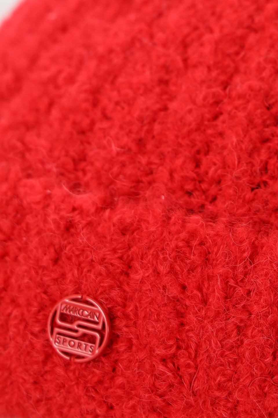 Шапка Marc Cain Sports вязаная красная