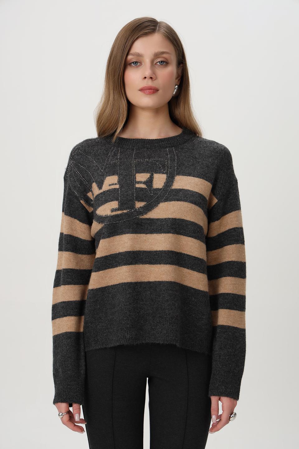 Пуловер Monari в полоску с логотипом