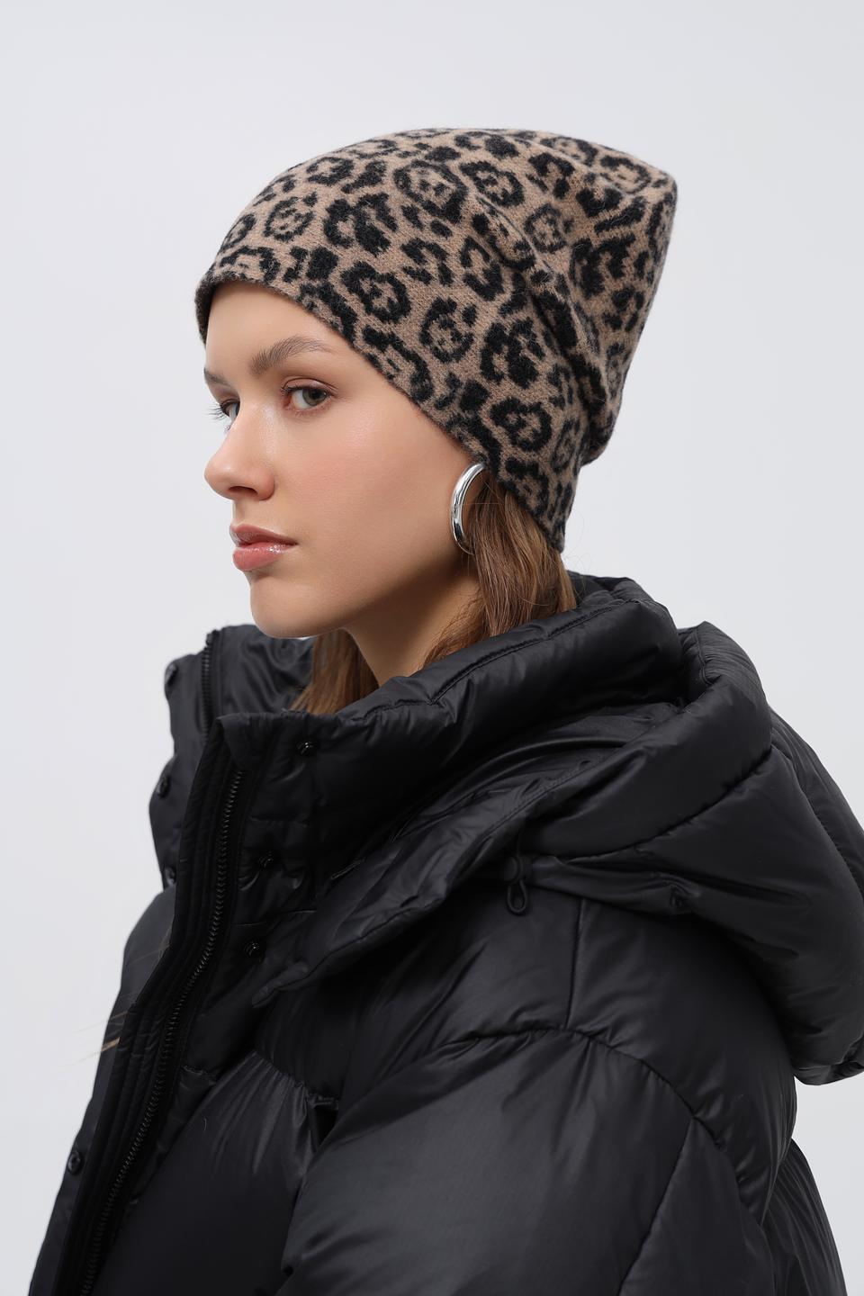 Шапка Seeberger с леопардовым принтом