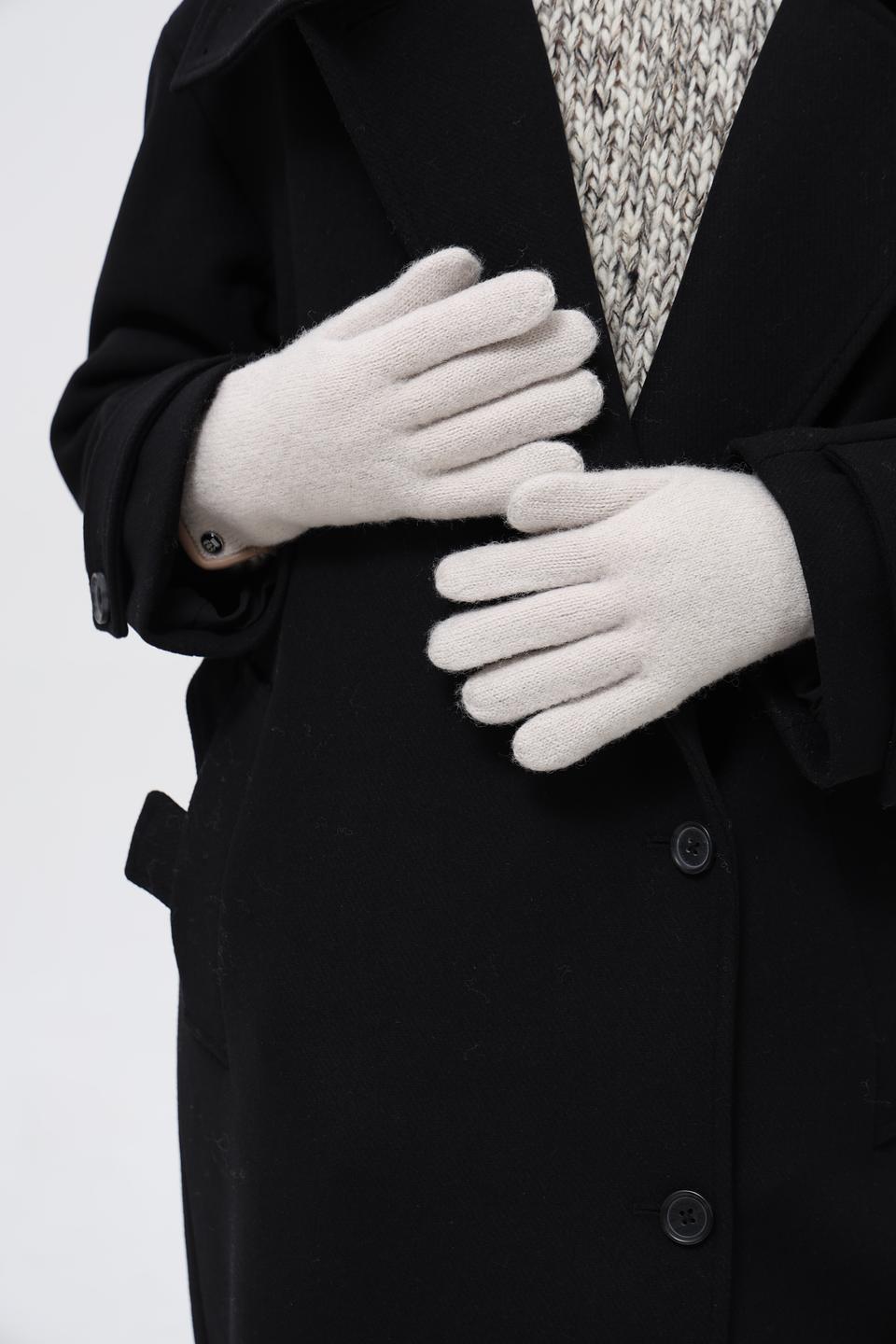 Перчатки Roeckl вязаные с кожаной отделкой