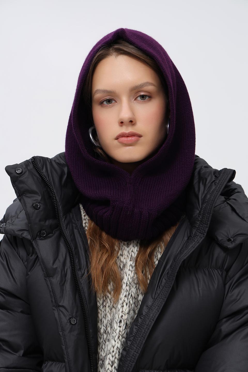 Шапка Adel вязаная сиреневая