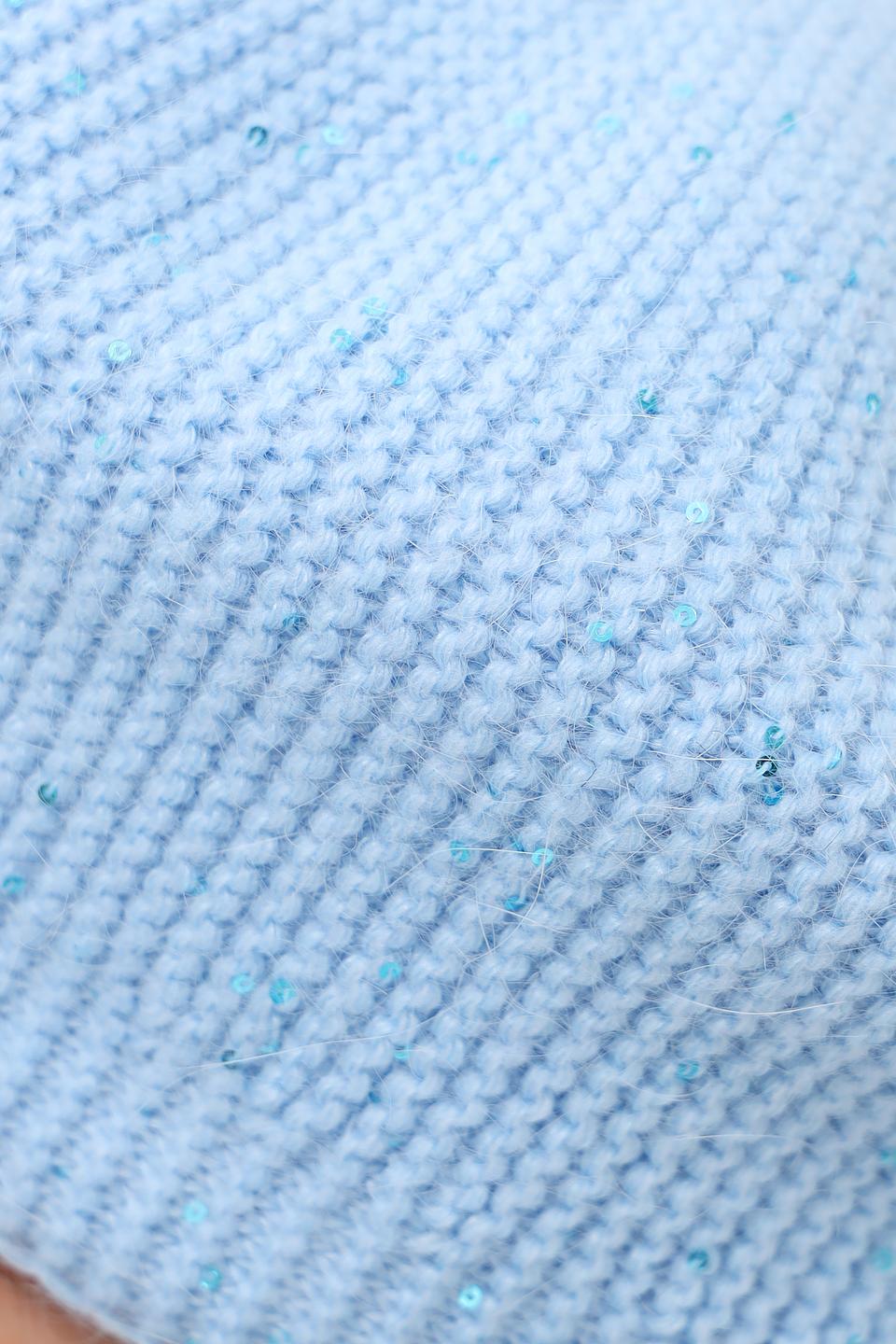 Берет Marhatter с пайетками голубой