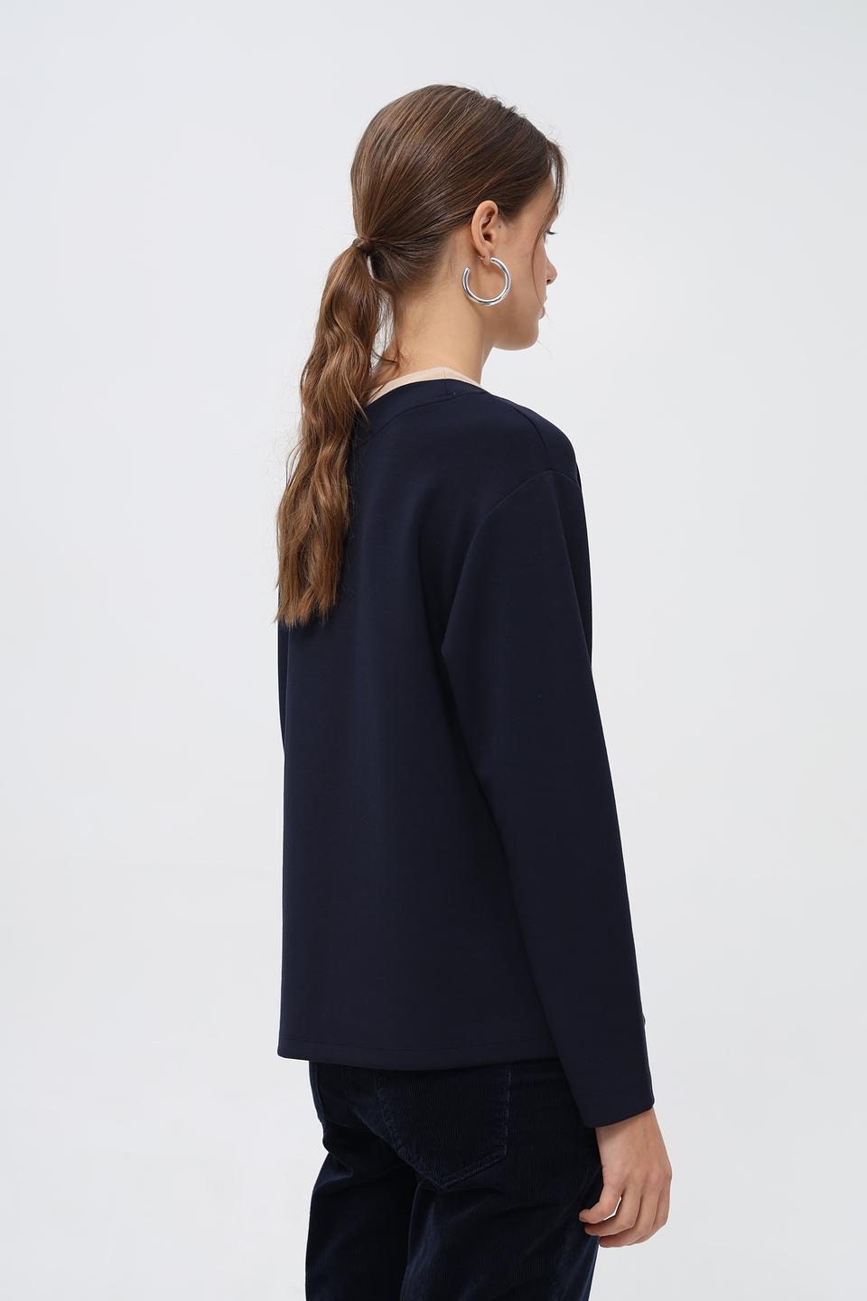 Пуловер Monari с кулиской тёмно-синий