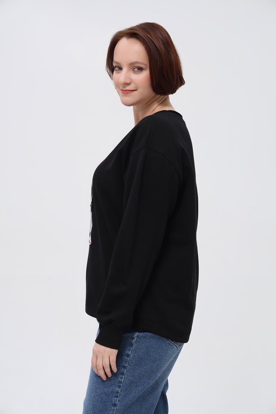 Пуловер Margittes с медведем чёрный