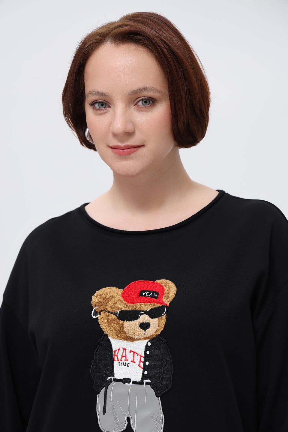 Пуловер Margittes с медведем чёрный