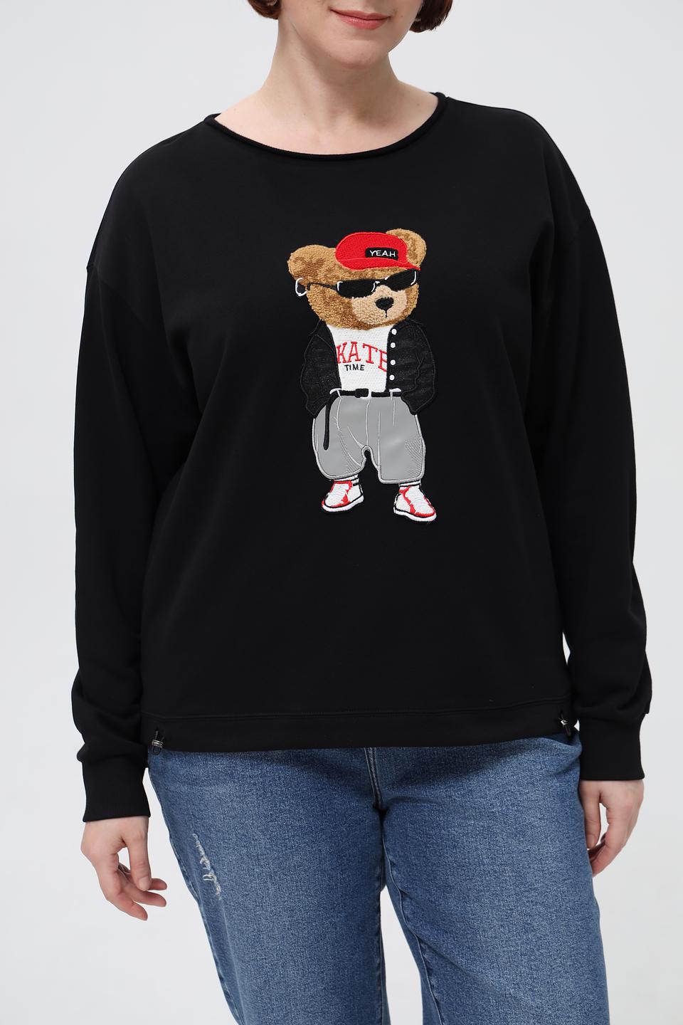 Пуловер Margittes с медведем чёрный