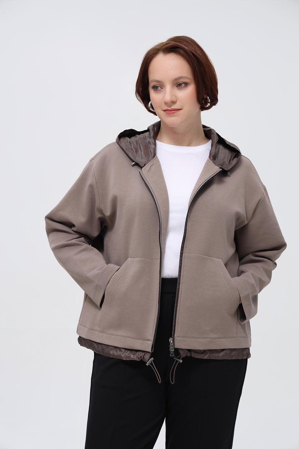 Жакет Margittes с капюшоном, серо-бежевый