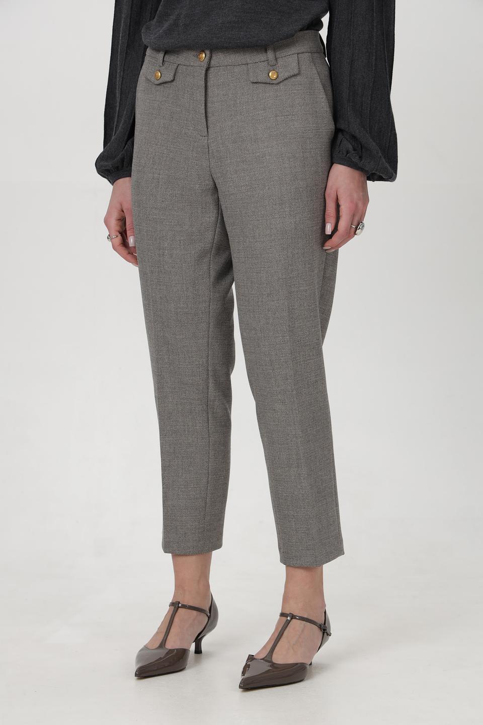 Брюки Cambio в клетку серые