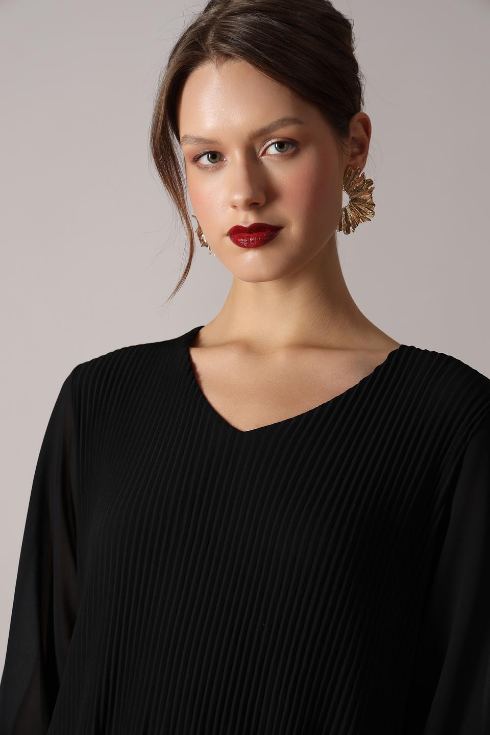 Платье Bianca плиссированное чёрное