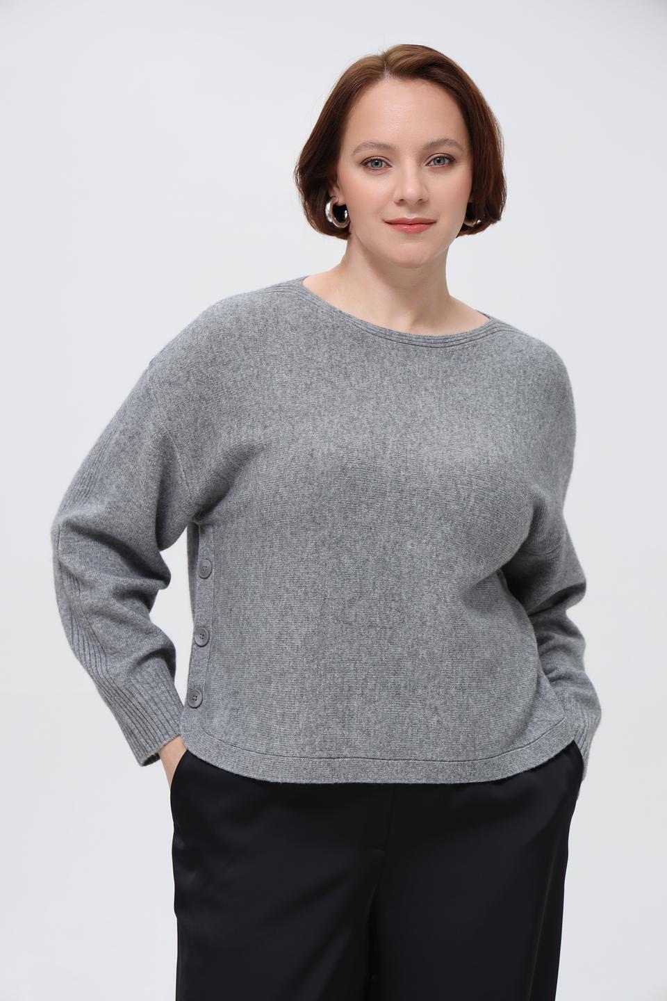 Пуловер Lecomte с пуговицами серый