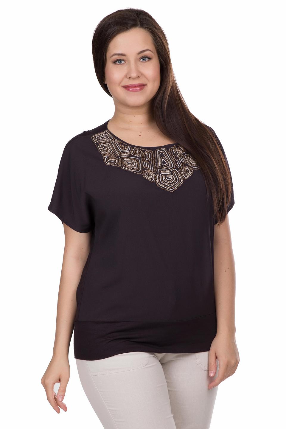 Блуза Gelco с вышивкой чёрная