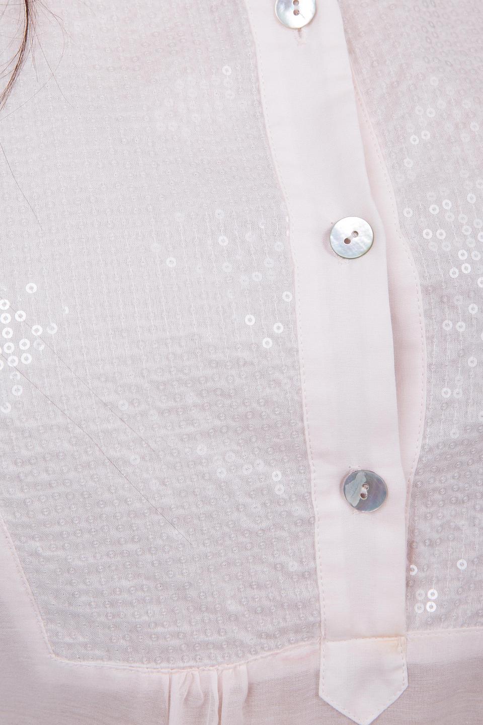 Блуза Tuzzi розовая с пайетками, с коротким рукавом