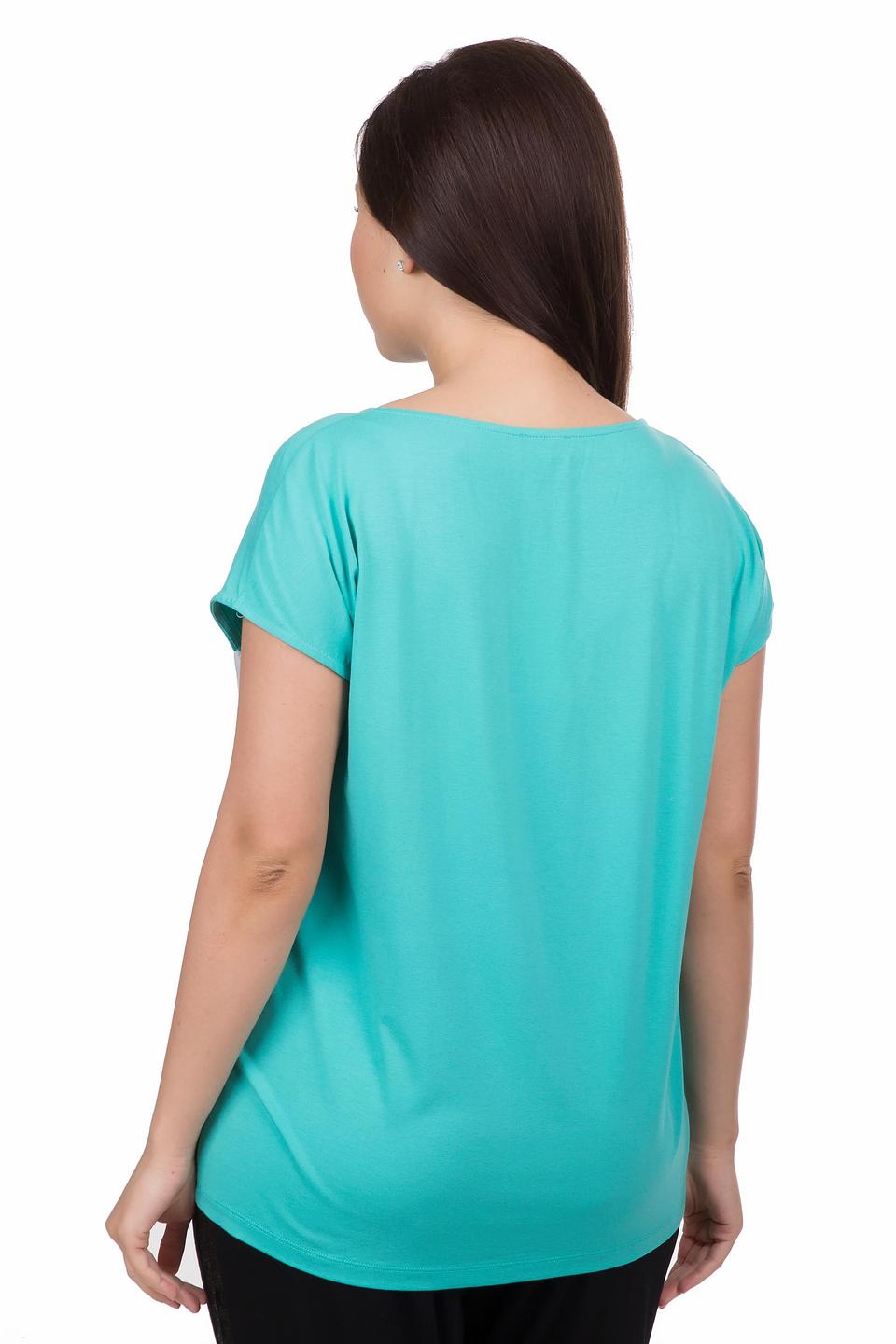 Блуза Samoon бирюзовая с принтом