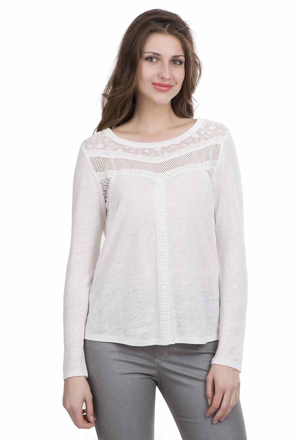 Блуза Set с кружевом молочная