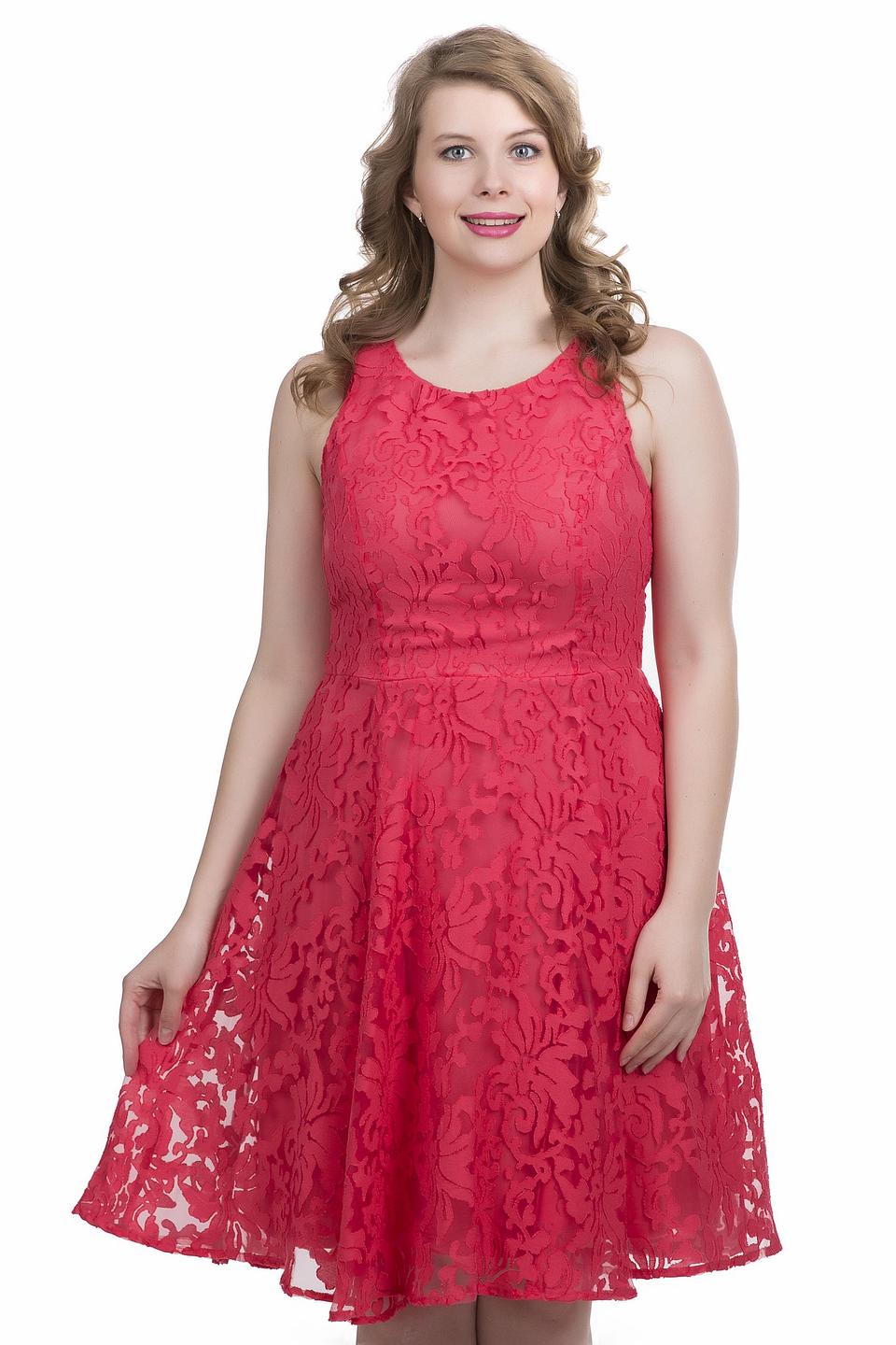 Платье s.Oliver PREMIUM кружевное малиновое