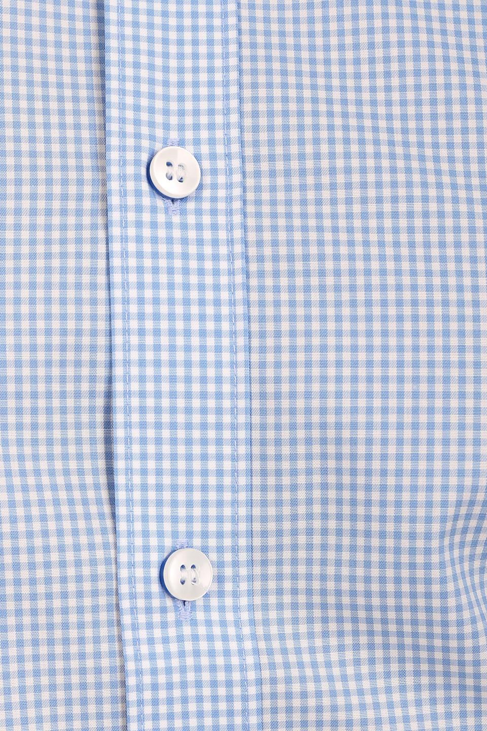 Olymp Рубашка короткий рукав голубая в клетку