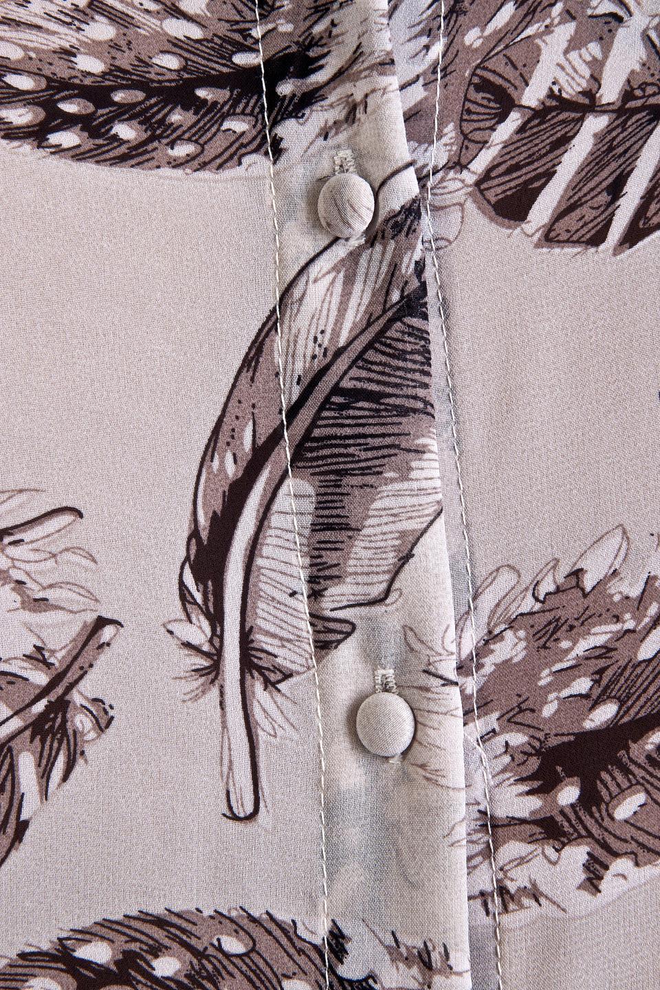 Блуза Locust с принтом перья бежевая