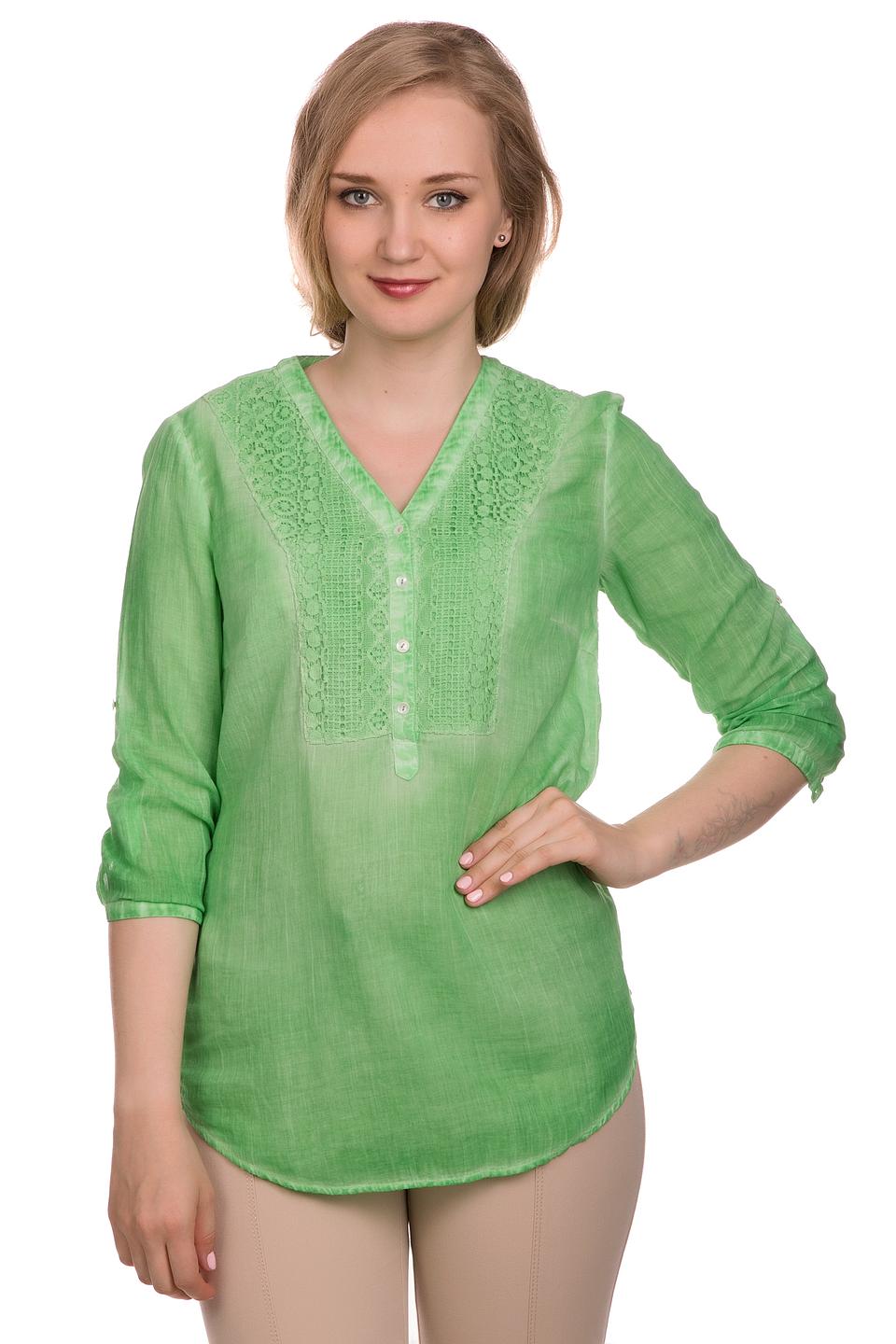 Блуза Apanage, зелёная, с кружевом