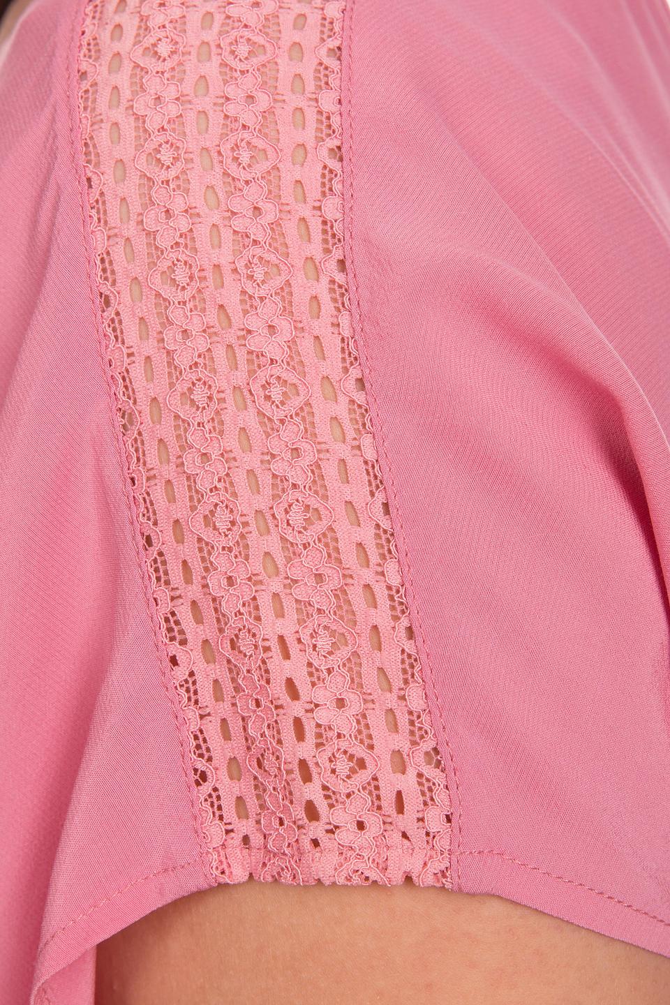 Блуза Apanage розовая с кружевом