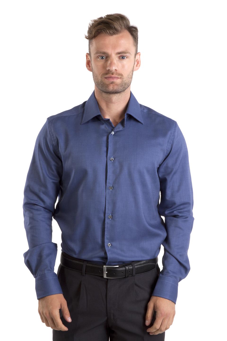 Рубашка Corneliani синяя приталенная