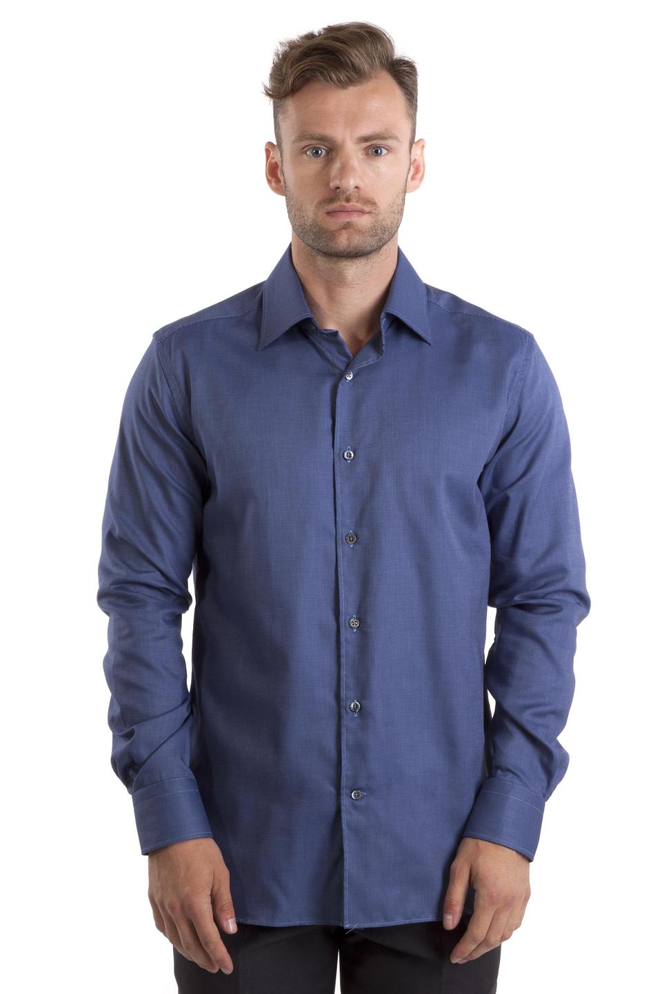 Рубашка Corneliani синяя приталенная