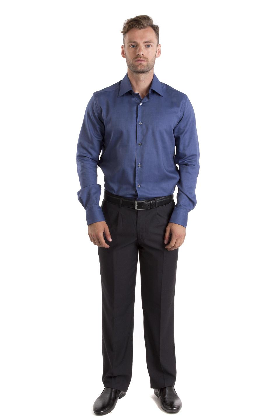 Рубашка Corneliani синяя приталенная