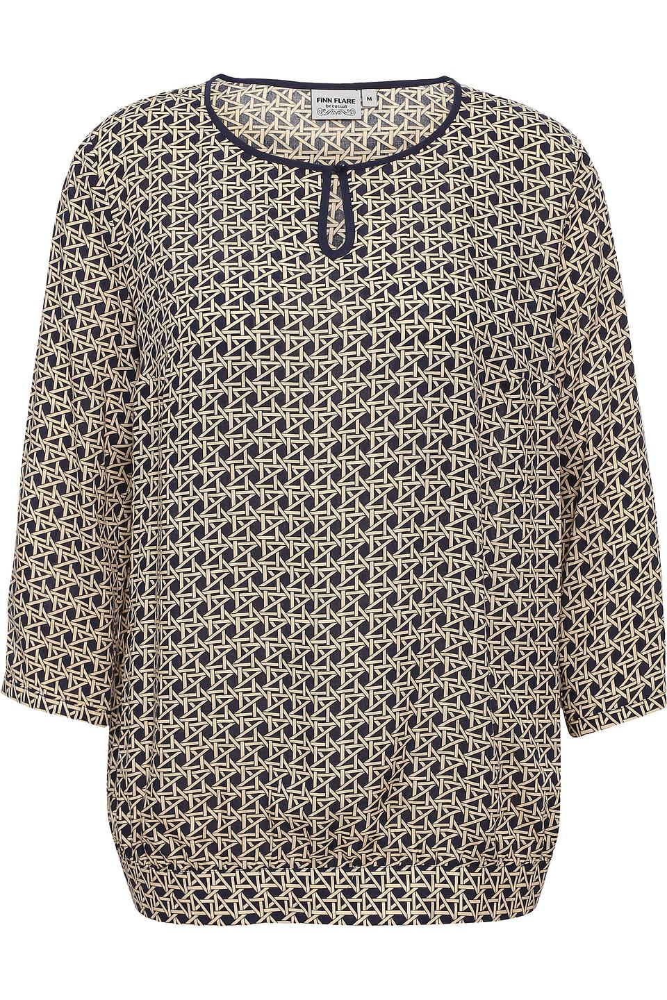 Блуза FINN FLARE с принтом, синяя
