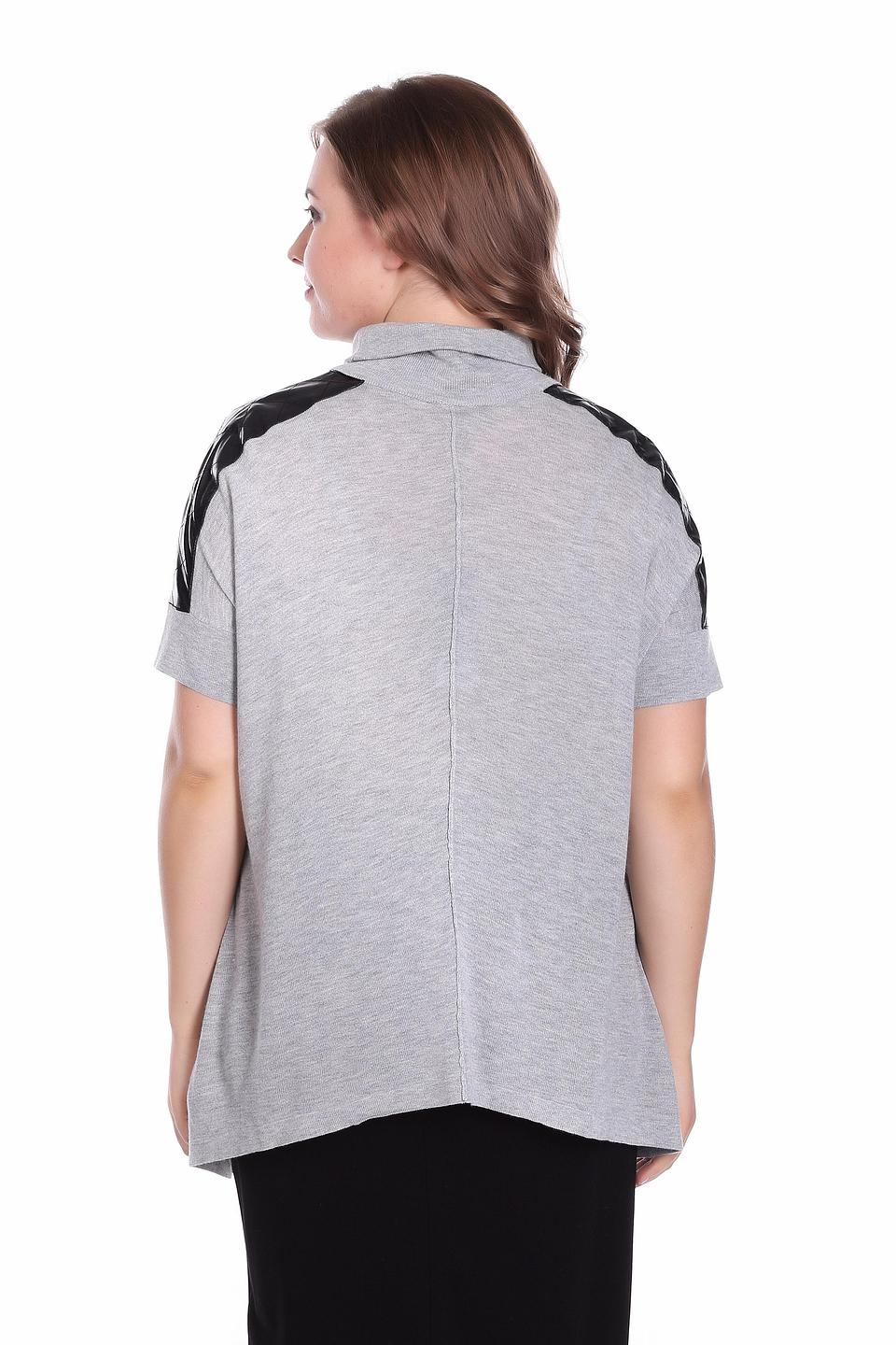 Пуловер Pezzo с черными вставками серый