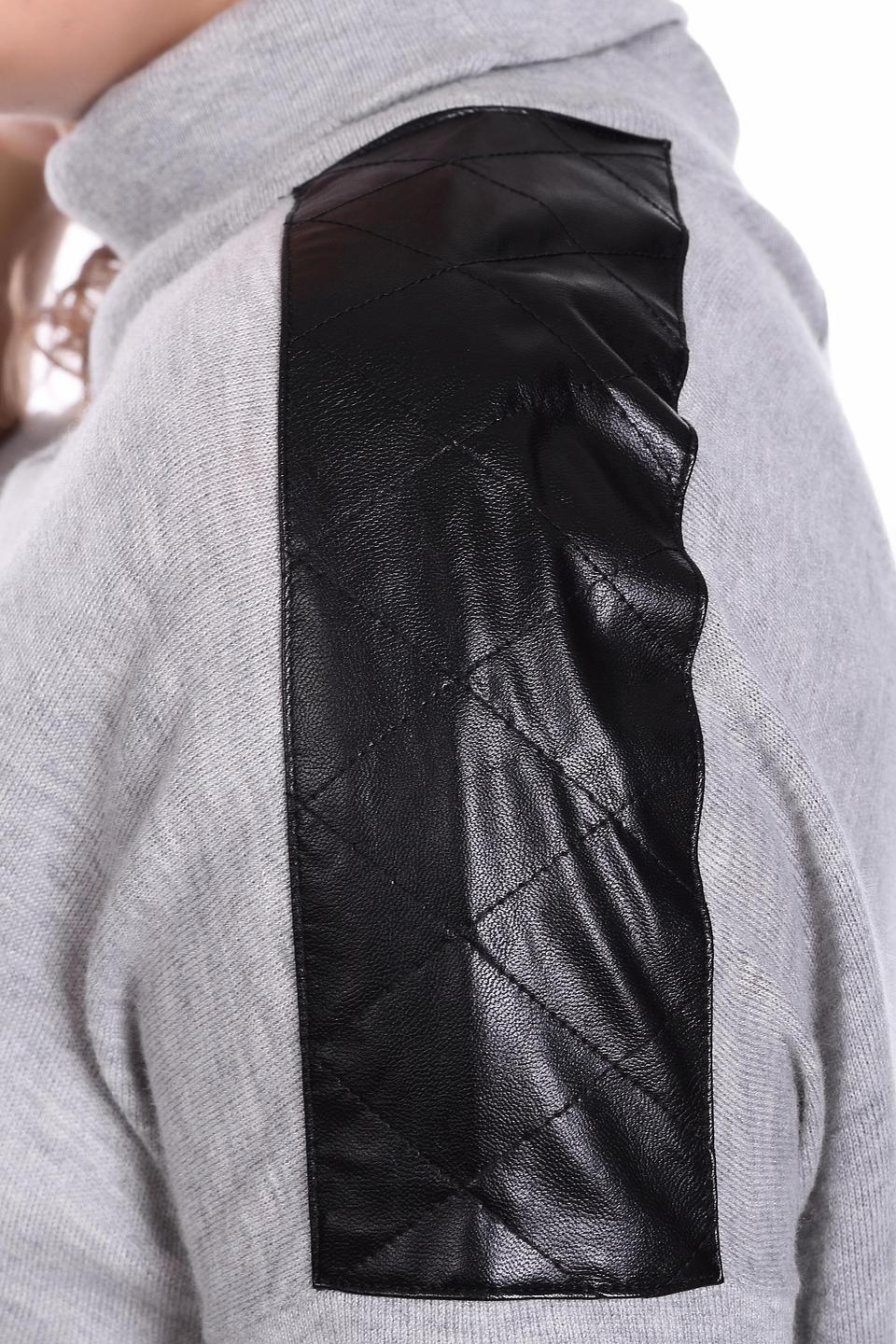 Пуловер Pezzo с черными вставками серый