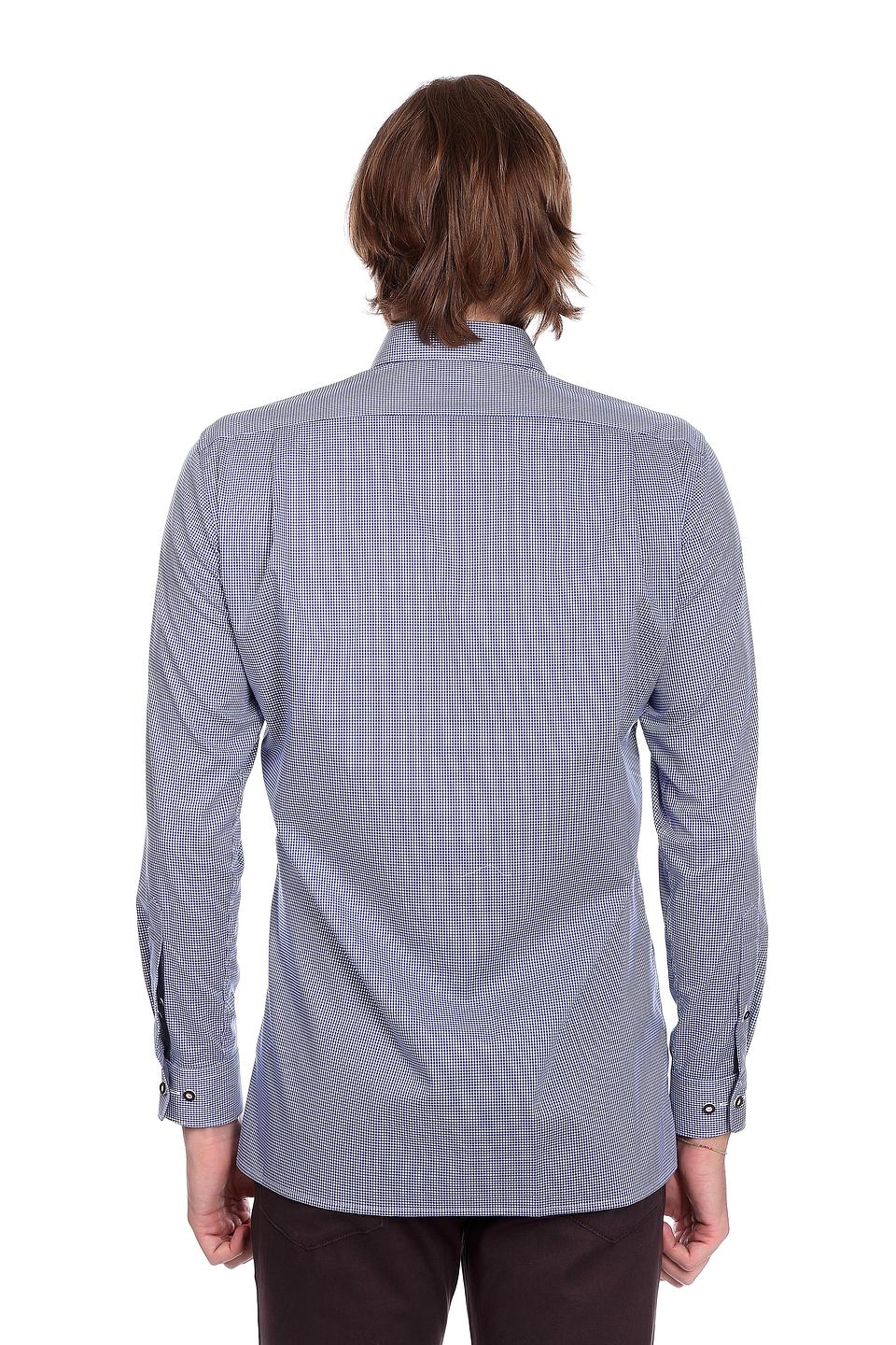 Рубашка Olymp с вышивкой синяя