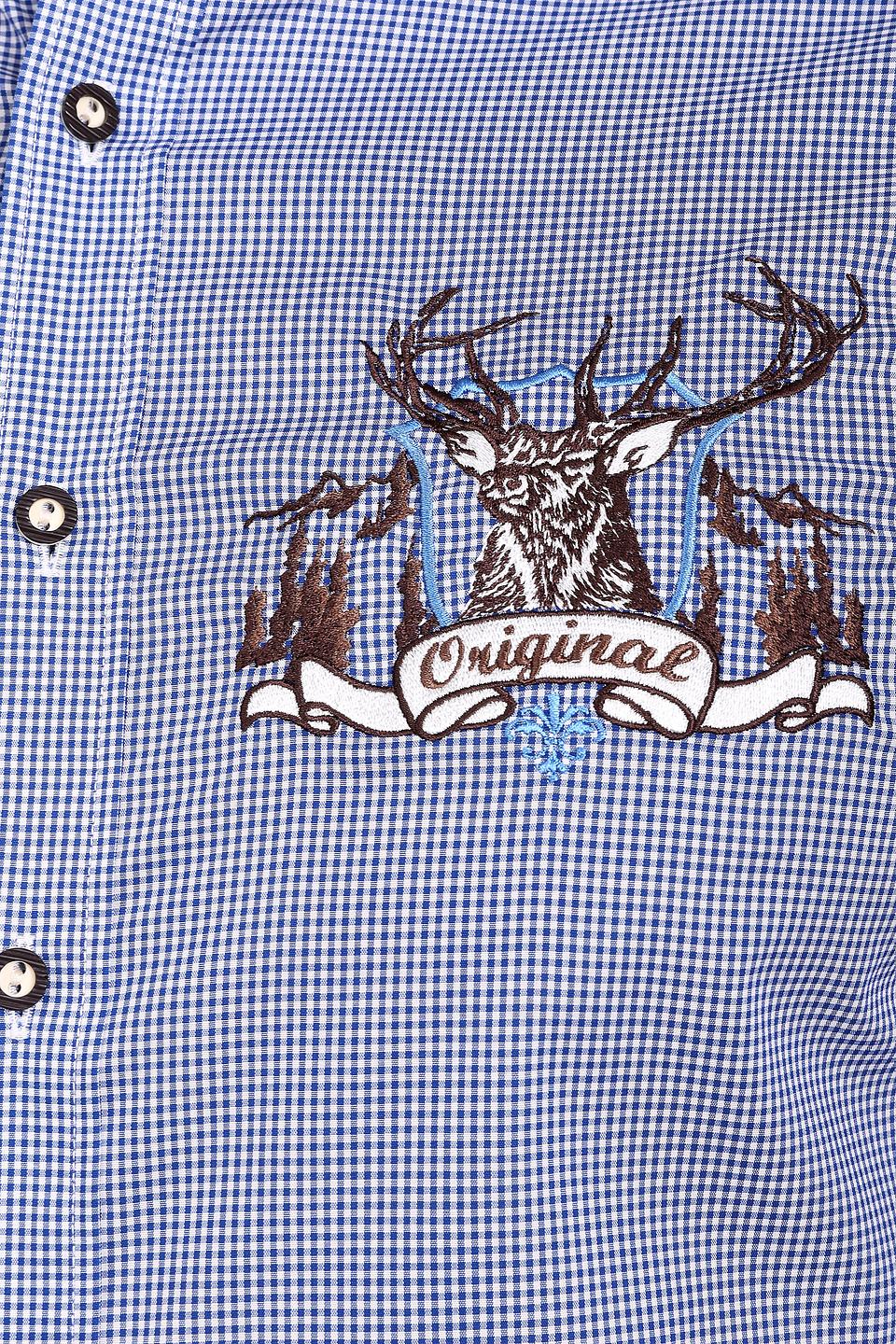 Рубашка Olymp с вышивкой синяя