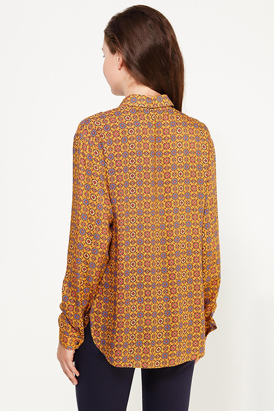 Блуза Finn Flare с принтом, горчичный