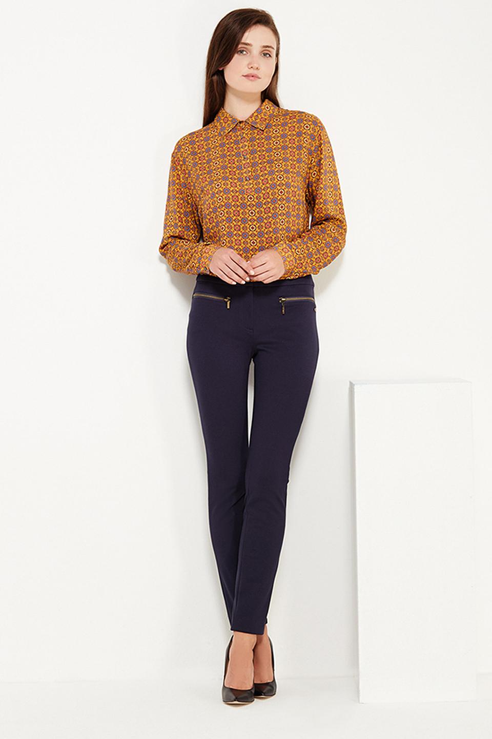 Блуза Finn Flare с принтом, горчичный