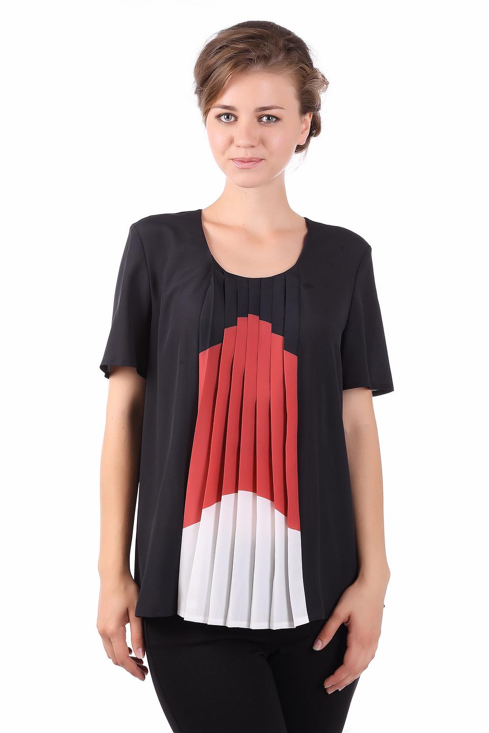 Блуза Samoon с плиссировкой чёрный