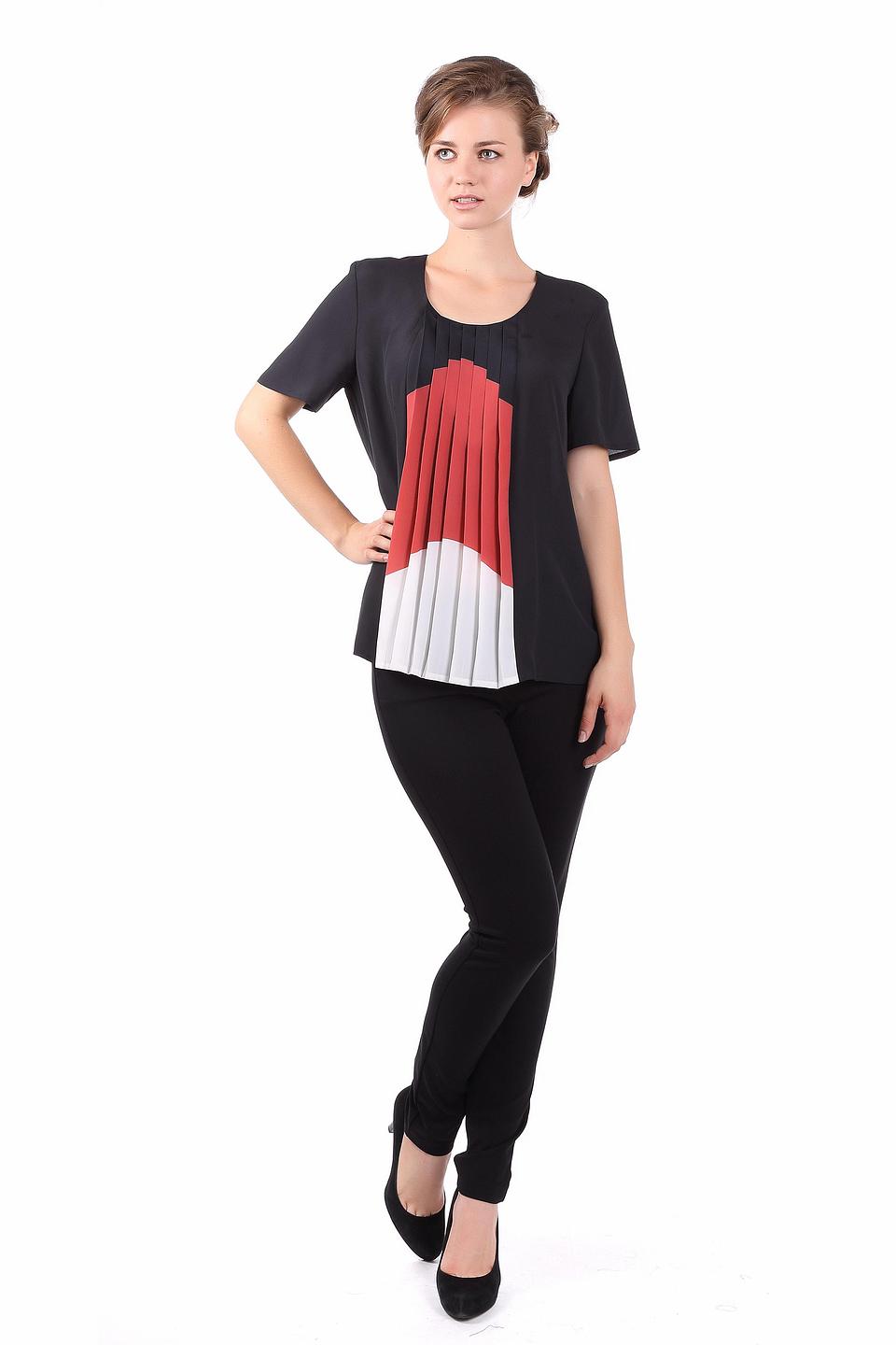 Блуза Samoon с плиссировкой чёрный