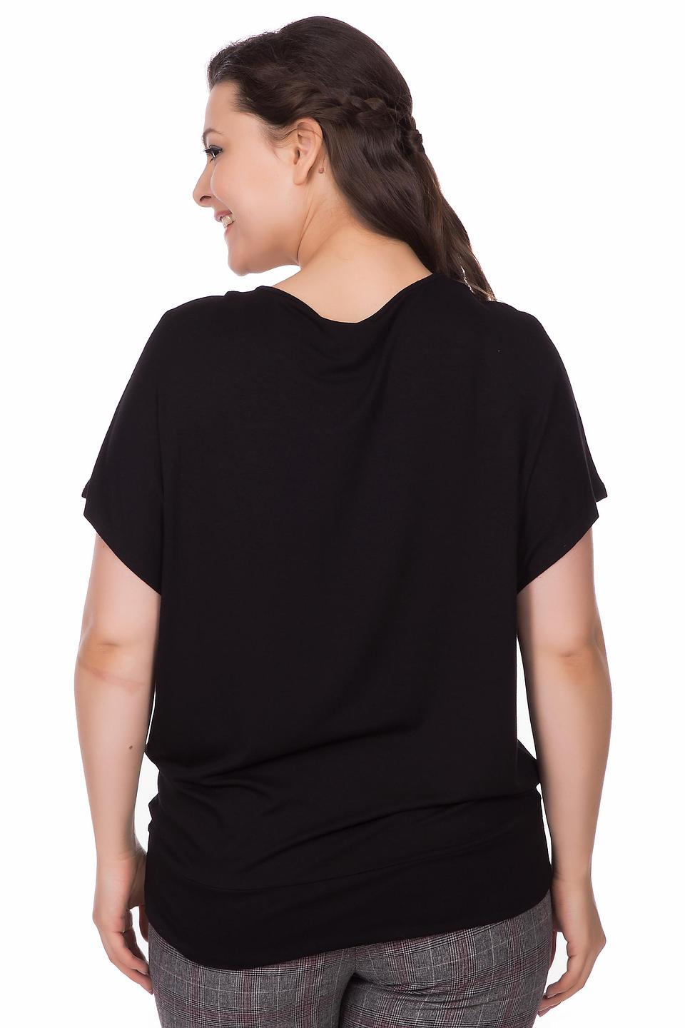 Блуза Via Appia чёрная с декоративным узлом и складками